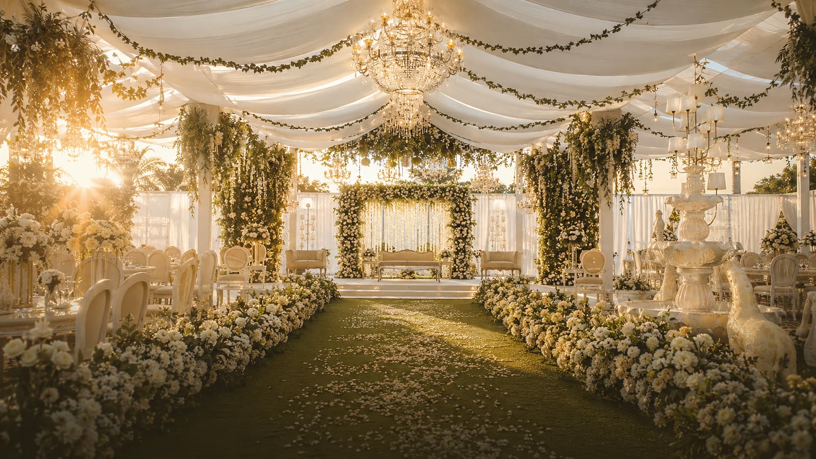 Spectacular event venue at night